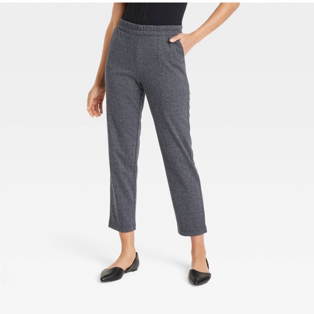 A New Day women’s high rise tapered knit ankle pant gray regular fit M